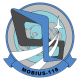 Mobius-1's insignia from the game Ace Combat 4. A mobius strip over a stylised fictional map.